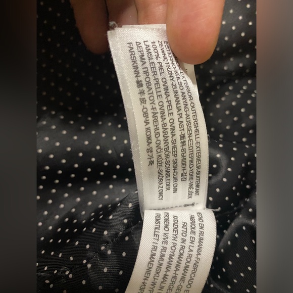 Massimo Dutti genuine sheepskin leather biker jacket black (Women, M size) - Picture 13 of 16